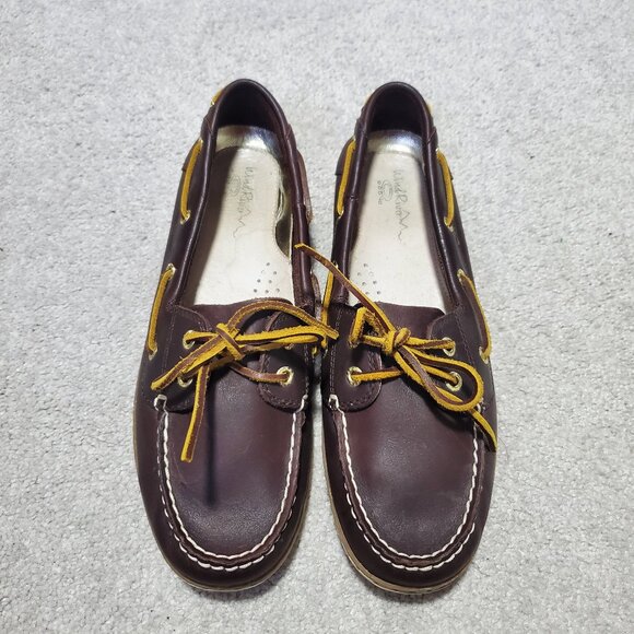 WIND RIVER WINDRIVER Deck Shoes Leather Loafers Boat Shoes Slip-On Brown Women 8 - Picture 2 of 11